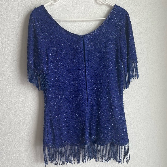 💙HAND BEADED VINTAGE TOP💙 - Picture 4 of 5